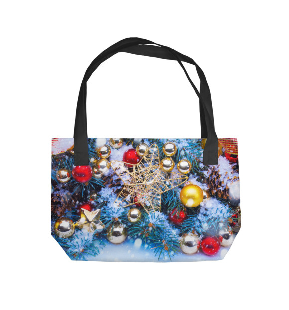 Пляжная сумка с изображением Новогодняя фантазия цвета 