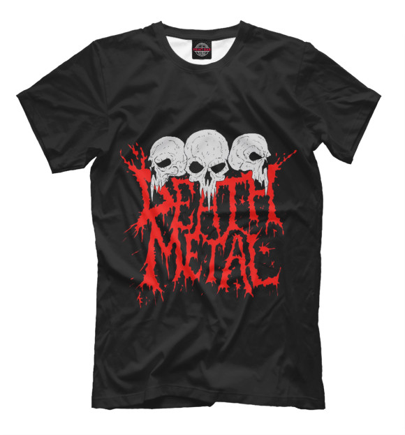 Мужская футболка с изображением Death Metal цвета Черный