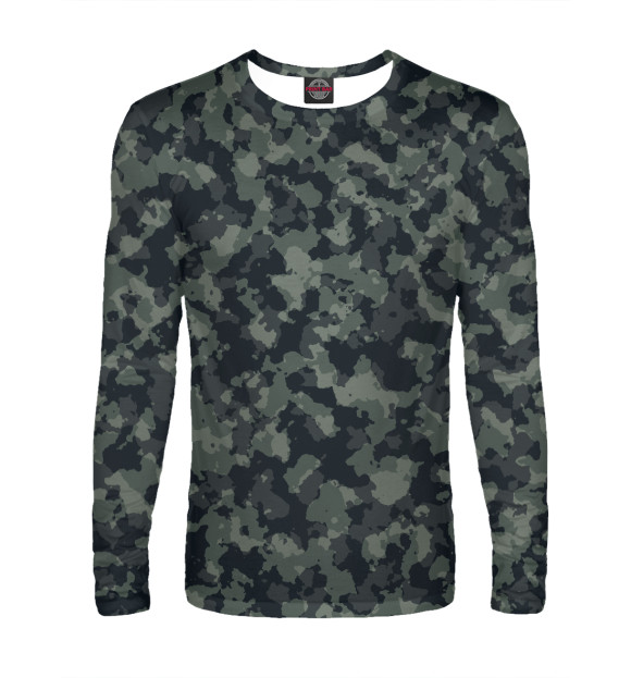 Мужской лонгслив с изображением Камуфляж цвета Белый