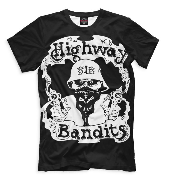 Мужская футболка с изображением Highway Bandits цвета Черный