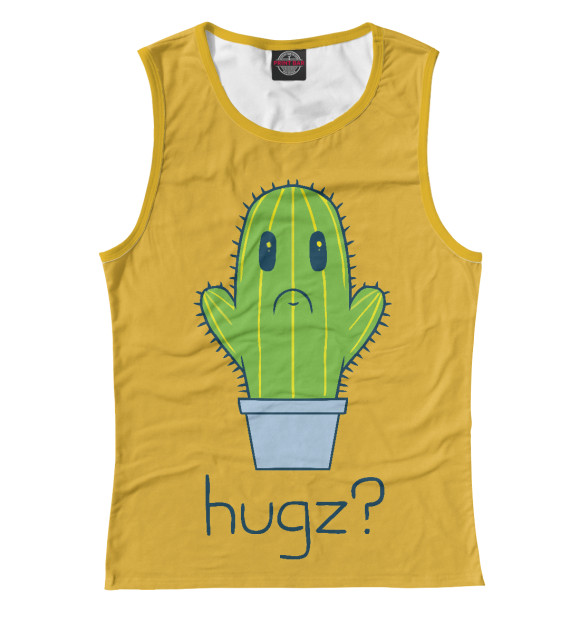 Женская майка с изображением Обнимашки цвета Белый