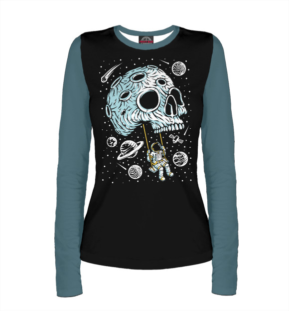 Женский лонгслив с изображением Лунные Качели цвета Белый