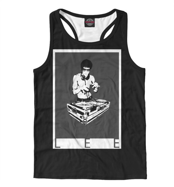 Мужская майка-борцовка с изображением DJ LEE цвета Белый
