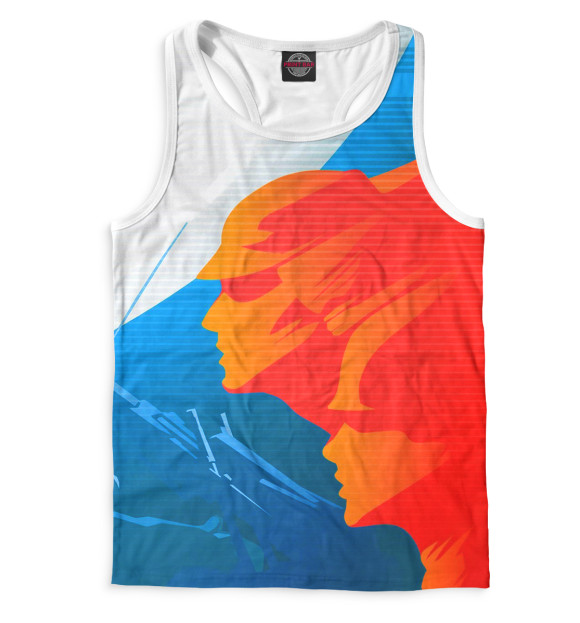 Мужская майка-борцовка с изображением Солдаты цвета Белый