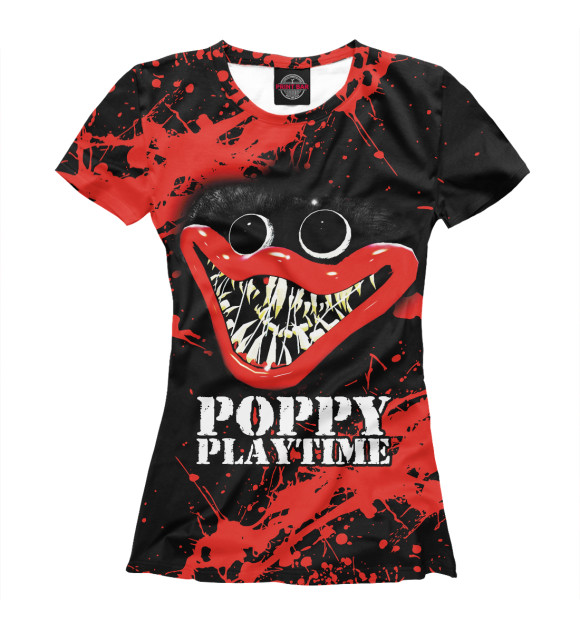 Женская футболка с изображением Poppy Playtime Хагги Вагги цвета Белый