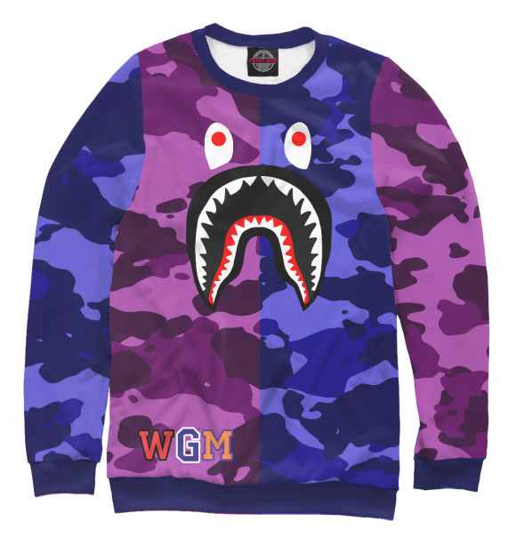 Свитшот для девочек с изображением BAPE цвета Белый
