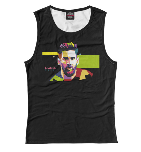 Женская майка с изображением Messi цвета Белый