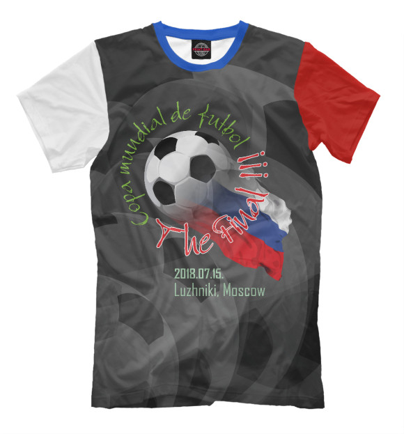 Мужская футболка с изображением Чемпионат мира 2018 Финал цвета Молочно-белый