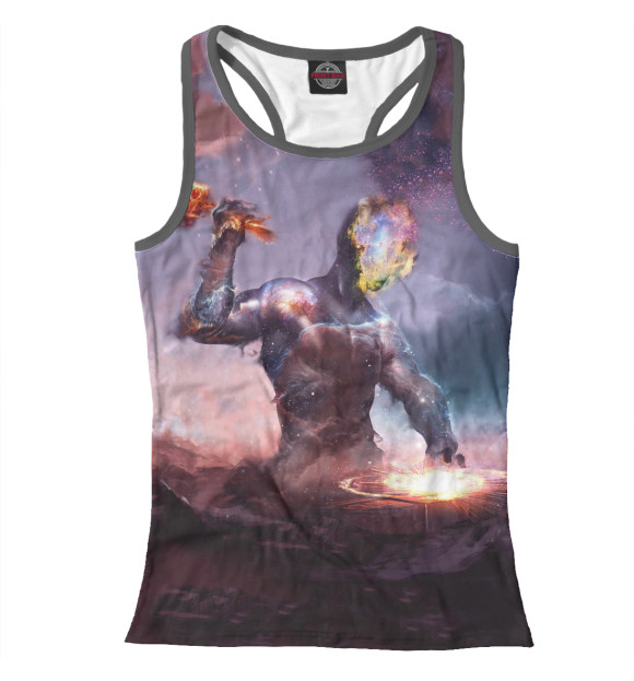 Женская майка-борцовка с изображением Кузнец цвета Белый