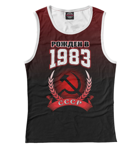 Женская майка с изображением 1983 цвета Белый