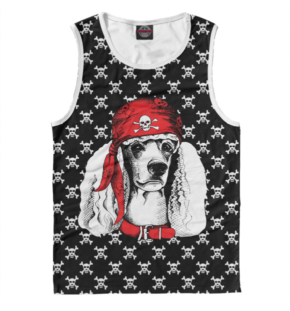 Мужская майка с изображением Пудель цвета Белый