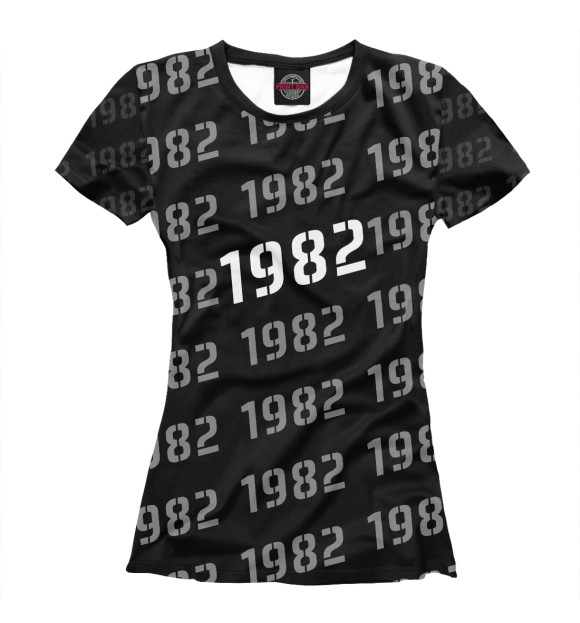 Женская футболка с изображением 1982 цвета Белый