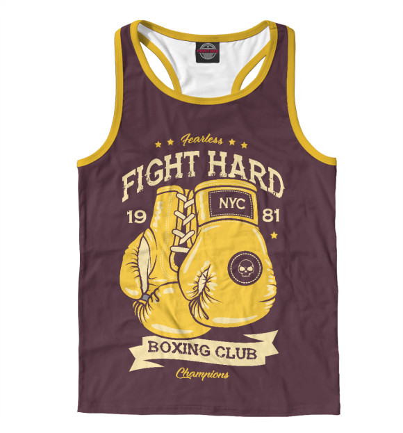 Мужская майка-борцовка с изображением Боксерские перчатки цвета Белый