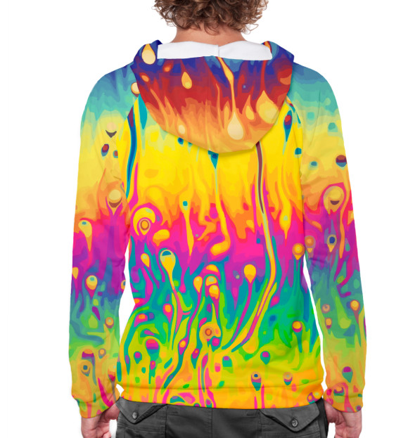 Мужское худи с изображением Психоделика цвета Белый