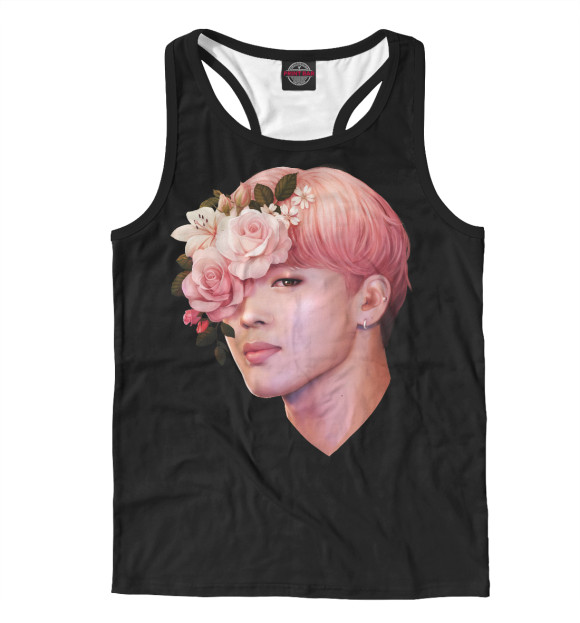 Мужская майка-борцовка с изображением BTS цвета Белый