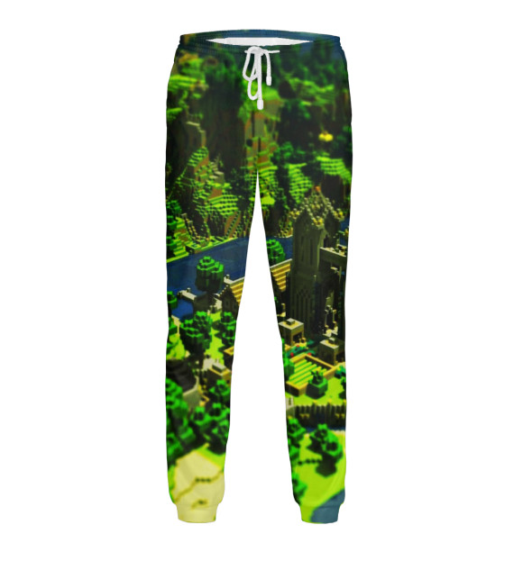 Мужские спортивные штаны с изображением Minecraft цвета Белый