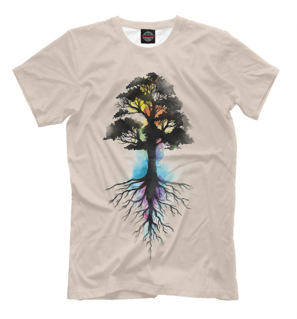 Футболка для мальчиков с изображением Дерево цвета Бежевый