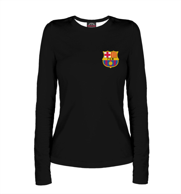Женский лонгслив с изображением Barcelona цвета Белый