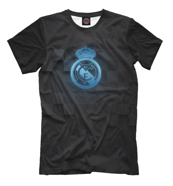 Мужская футболка с изображением Real Madrid Blue цвета Черный