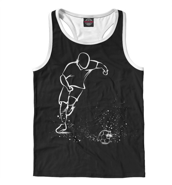 Мужская майка-борцовка с изображением Футбол цвета Белый