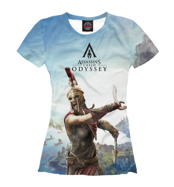 Женская футболка с изображением Assassin's Creed Odyssey цвета Белый