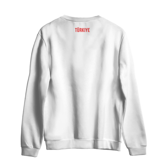 Свитшот для мальчиков с изображением Сборная Турции 2024 домашняя цвета Белый