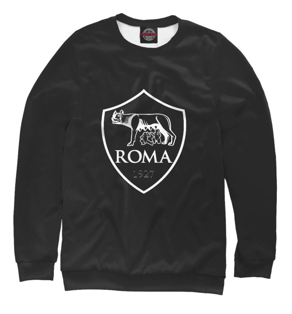 Мужской свитшот с изображением FC ROMA Black&White цвета Белый