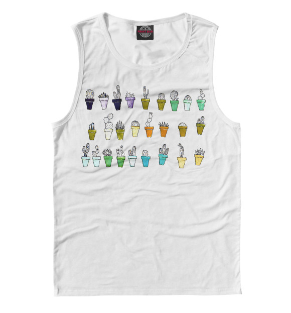 Майка для мальчика с изображением cactus цвета Белый