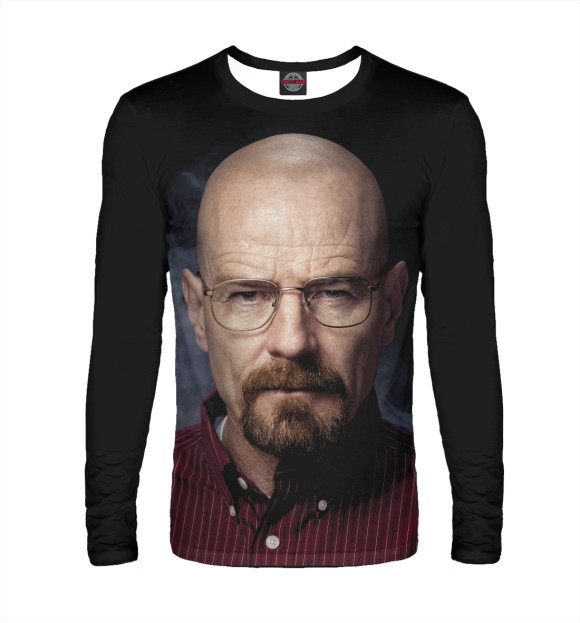 Мужской лонгслив с притом Breaking Bad цвета Белый Мужской лонгслив с изображением Breaking Bad цвета Белый