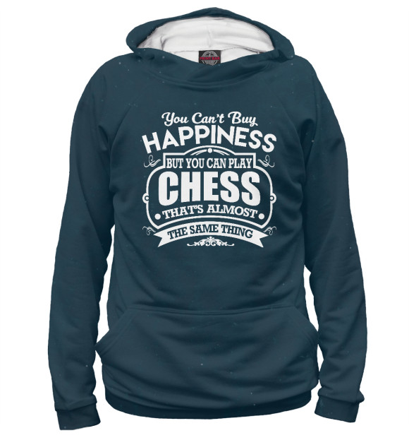 Мужское худи с изображением You happiness Chess цвета Белый