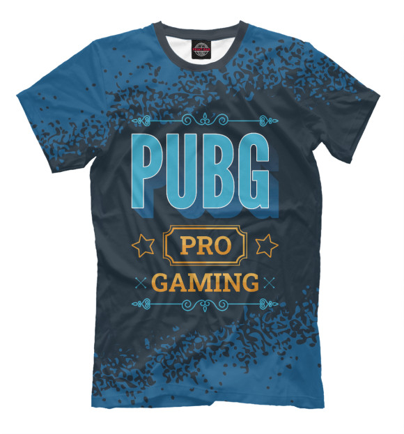 Мужская футболка с изображением PUBG Gaming PRO (синий) цвета Белый