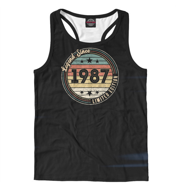 Мужская майка-борцовка с изображением Since 1987 цвета Белый