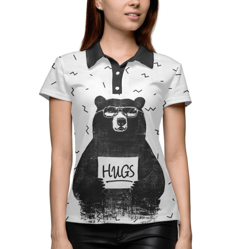 

Поло Print Bar, Белый, Bear Hugs