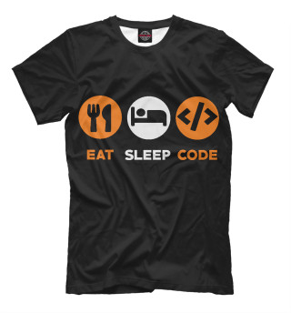 Футболка для мальчиков Eat Sleep Code