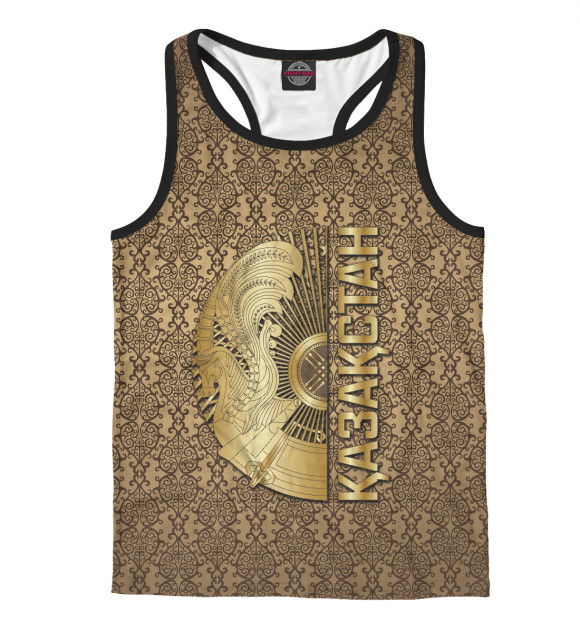 Мужская майка-борцовка с изображением Герб и орнамент цвета Белый