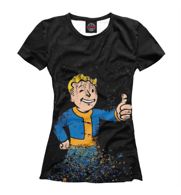 Футболка для девочек с изображением Vault-Boy Colorfull цвета Белый