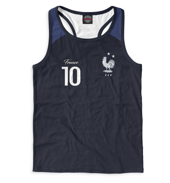 Мужская майка-борцовка с изображением Килиан Мбаппе - Сборная Франции цвета Белый