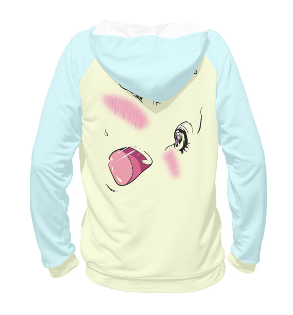 Мужское худи с изображением Ahegao цвета Белый