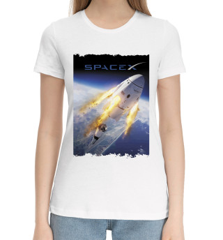 Хлопковая футболка для девочек Space X, выход в космос