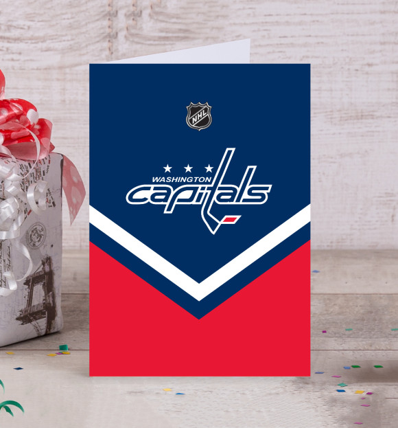 Открытка с изображением Washington Capitals цвета Белый