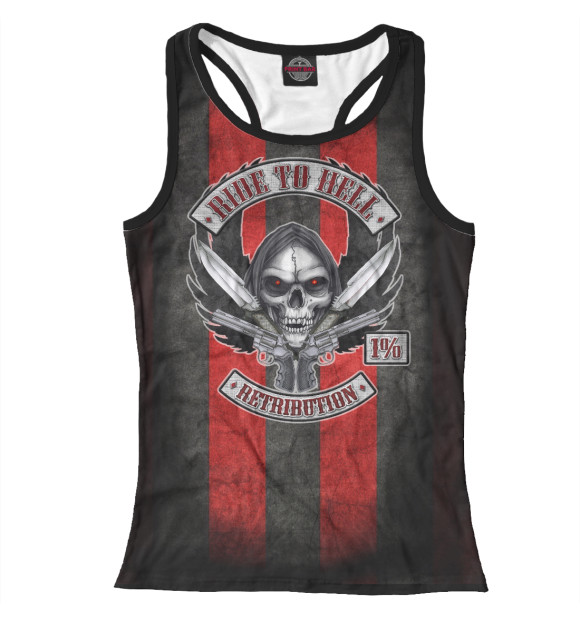 Женская майка-борцовка с изображением Ride to Hell цвета Белый