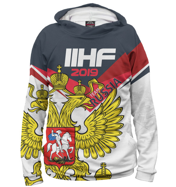 Женское худи с изображением Чемпионат мира по хоккею 2019 цвета Белый