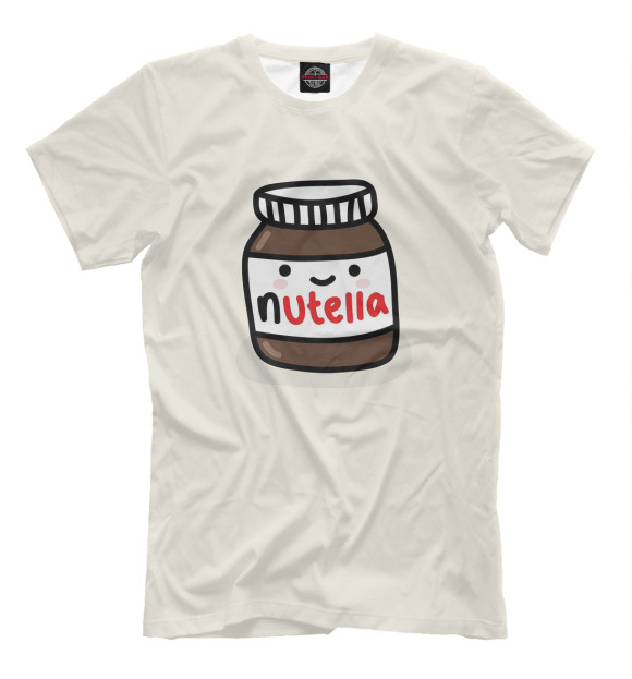 Мужская футболка с изображением nutella цвета Бежевый