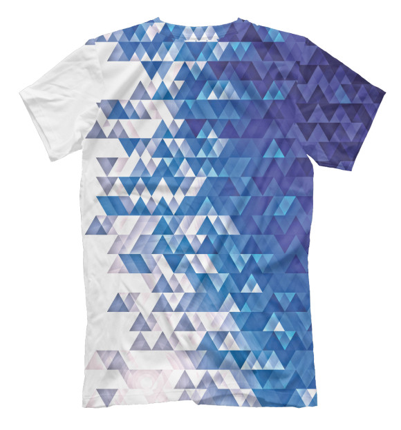 Мужская футболка с изображением Polygonal Blue цвета Белый