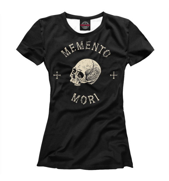 Женская футболка с изображением memento mori цвета Белый
