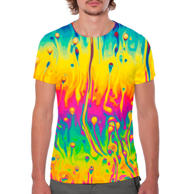 Мужская футболка с изображением Психоделика цвета Белый