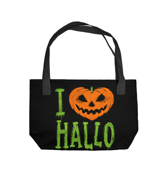 Пляжная сумка с изображением I Love Halloween цвета 