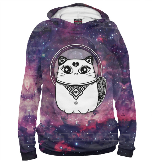 Мужское худи с изображением Kitty is High цвета Белый