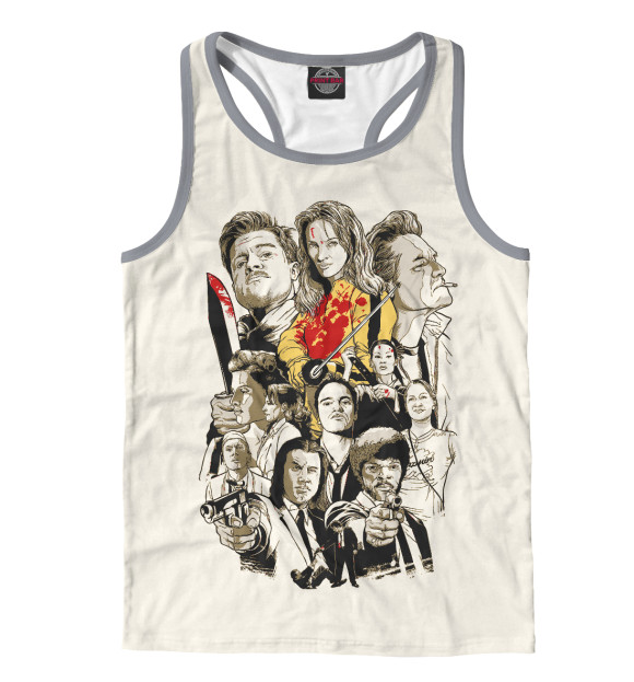 Мужская майка-борцовка с изображением Тарантино цвета Белый