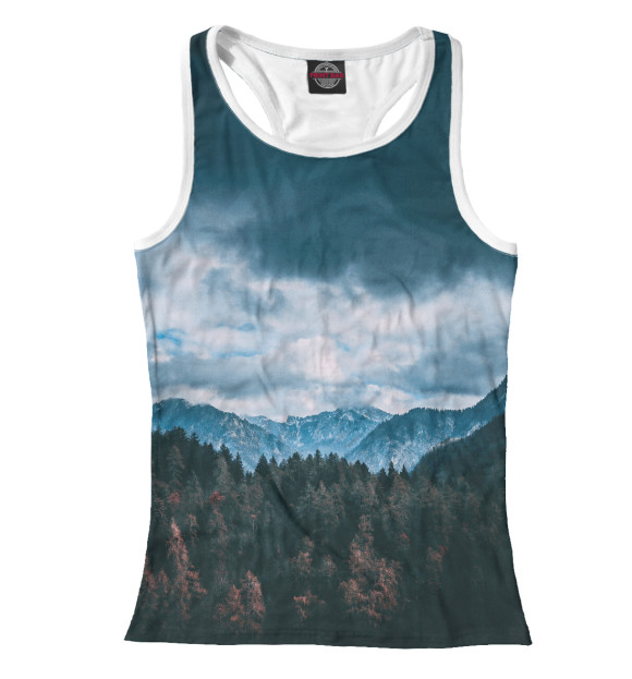 Женская майка-борцовка с изображением Лес цвета Белый